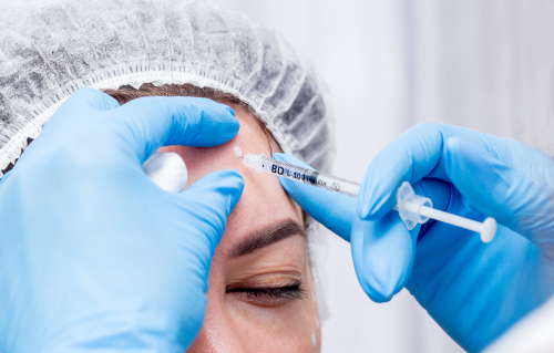 Injection,Facial,Rejuvenation.,The,Cosmetologist,Injects,Cosmetic,Injections,Into,The